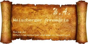 Weiszberger Annamária névjegykártya